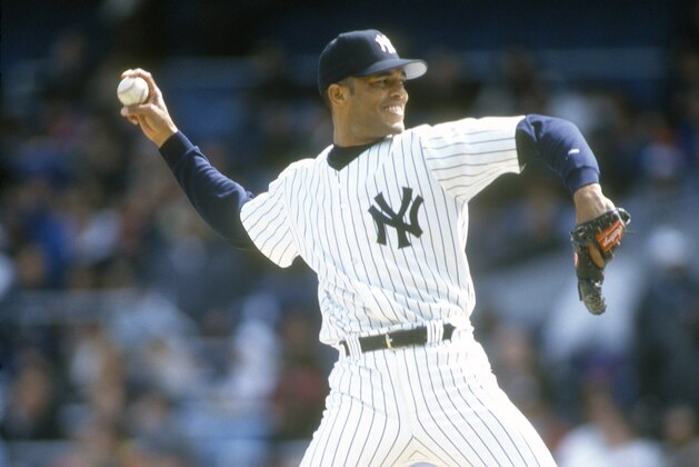 NEW YORK - CIRCA 1996:  Mariano Rivera #42 of the New York Yankees pitches during an Major League Baseball game circa 1996 at Yankee Stadium in the Bronx borough of New York City. Rivera played for the Yankees from 1995-2013.  (Photo by Focus on Sport/Getty Images)