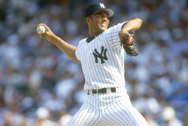 NEW YORK - CIRCA 1996:  Mariano Rivera #42 of the New York Yankees pitches during an Major League Baseball game circa 1996 at Yankee Stadium in the Bronx borough of New York City. Rivera played for the Yankees from 1995-2013.  (Photo by Focus on Sport/Getty Images)