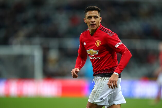 NEWCASTLE UPON TYNE, ENGLAND - JANUARY 02: Alexis Sanchez of Manchester United  during the Premier League match between Newcastle United and Manchester United at St. James Park on January 2, 2019 in Newcastle upon Tyne, United Kingdom. (Photo by Robbie Jay Barratt - AMA/Getty Images)