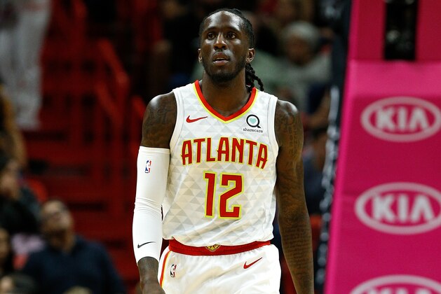 MIAMI, FL - NOVEMBER 27:  Taurean Prince #12 of the Atlanta Hawks in action against the Miami Heat at American Airlines Arena on November 27, 2018 in Miami, Florida. NOTE TO USER: User expressly acknowledges and agrees that, by downloading and or using this photograph, User is consenting to the terms and conditions of the Getty Images License Agreement.  (Photo by Michael Reaves/Getty Images)
