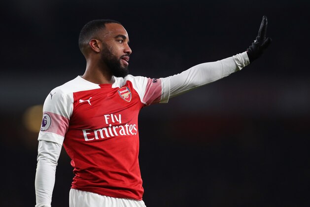 LONDON, ENGLAND - JANUARY 19: Alexandre Lacazette of Arsenal during the Premier League match between Arsenal FC and Chelsea FC at Emirates Stadium on January 19, 2019 in London, United Kingdom. (Photo by Catherine Ivill/Getty Images) LONDON, ENGLAND - JANUARY 19: Alexandre Lacazette of Arsenal during the Premier League match between Arsenal FC and Chelsea FC at Emirates Stadium on January 19, 2019 in London, United Kingdom. (Photo by Catherine Ivill/Getty Images)