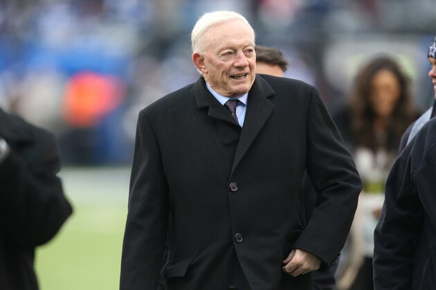 EAST RUTHERFORD, NEW JERSEY - DECEMBER 30: Owner/President/General Manager Jerry Jones of the Dallas Cowboys follows the action against the New York Giants at MetLife Stadium on December 30, 2018 in East Rutherford, New Jersey. (Photo by Al Pereira/Getty Images) EAST RUTHERFORD, NEW JERSEY - DECEMBER 30: Owner/President/General Manager Jerry Jones of the Dallas Cowboys follows the action against the New York Giants at MetLife Stadium on December 30, 2018 in East Rutherford, New Jersey. (Photo by Al Pereira/Getty Images)
