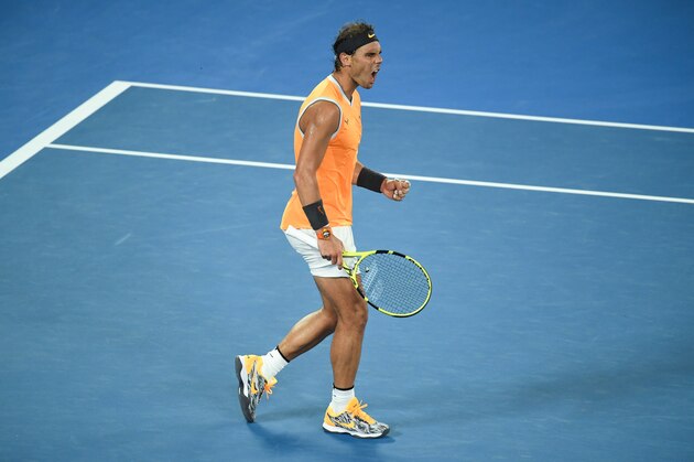 MELBOURNE, AUSTRALIA - JANUARY 24: Rafael Nadal celebrates victory over Stefanos Tsitsipas of Greece in the first mens semi final on day 11 at the 2019 Australian Open at Melbourne Park on January 24, 2019 in Melbourne, Australia. (Photo by James D. Morgan/Getty Images) MELBOURNE, AUSTRALIA - JANUARY 24: Rafael Nadal celebrates victory over Stefanos Tsitsipas of Greece in the first mens semi final on day 11 at the 2019 Australian Open at Melbourne Park on January 24, 2019 in Melbourne, Australia. (Photo by James D. Morgan/Getty Images)
