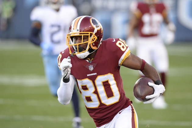 Washington Redskins wide receiver Jamison Crowder (80) plays against the Tennessee Titans in the first half of an NFL football game Saturday, Dec. 22, 2018, in Nashville, Tenn. (AP Photo/Mark Zaleski)