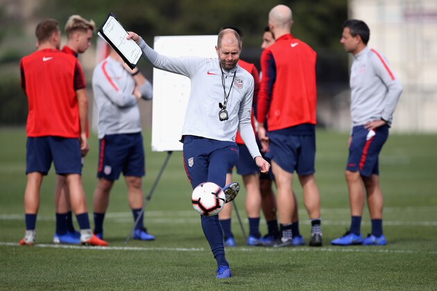 CHULA VISTA, CA - JANUARY 11:  Head coach Gregg Berhalter of the United States Men's National Soccer Team overseas training  at the U.S. Olympic and Paralympic Training Site on January 11, 2019 in Chula Vista, California.  (Photo by Sean M. Haffey/Getty Images)