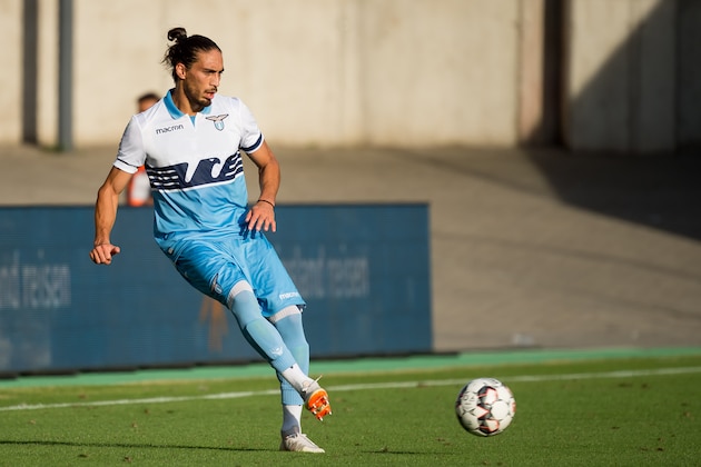 ESSEN, GERMANY - AUGUST 12: Martin Caceres of Lazio Rom controls the ball during the friendly match between Borussia Dortmund and Lazio Rom on August 12, 2018 in Essen, Germany. (Photo by TF-Images/Getty Images)