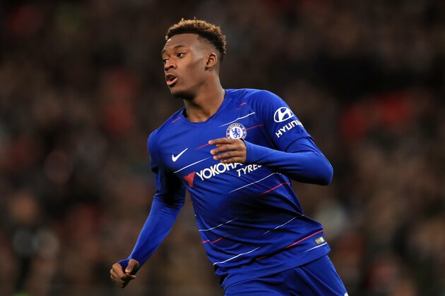 LONDON, ENGLAND - JANUARY 08: Callum Hudson-Odoi of Chelsea during the Carabao Cup Semi-Final First Leg match between Tottenham Hotspur and Chelsea at Wembley Stadium on January 8, 2019 in London, England. (Photo by Marc Atkins/Getty Images)