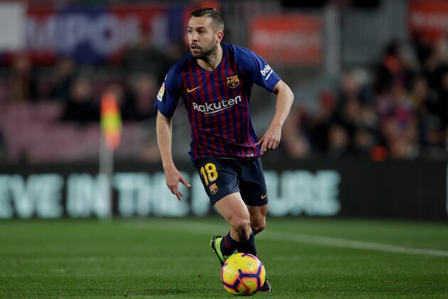 BARCELONA, SPAIN - JANUARY 20: Jordi Alba of FC Barcelona  during the La Liga Santander  match between FC Barcelona v Leganes at the Camp Nou on January 20, 2019 in Barcelona Spain (Photo by Eric Verhoeven/Soccrates/Getty Images)