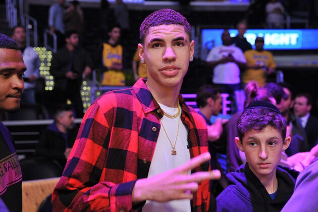 LOS ANGELES, CALIFORNIA - NOVEMBER 07: LaMelo Ball attends a basketball game between the Los Angeles Lakers and and the Minnesota Timberwolves at Staples Center on November 07, 2018 in Los Angeles, California. (Photo by Allen Berezovsky/Getty Images)