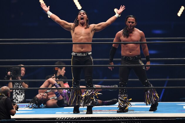 TOKYO,JAPAN - JANUARY 4: 'The young bucks' Nick Jackson (L) and Matt Jackson look on during the Wrestle Kingdom 13 at Tokyo Dome on January 04, 2019 in Tokyo, Japan. (Photo by Masashi Hara/Getty Images)