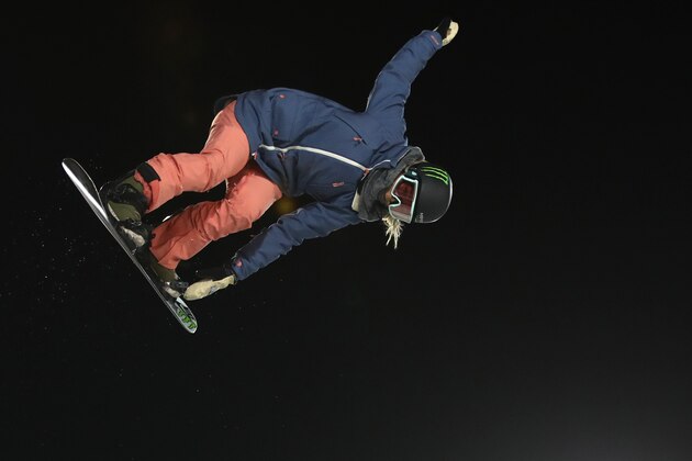 ASPEN, COLORADO - JANUARY 26:   Chloe Kim takes a practice run prior to the Women's Snowboard Superpipe final at the 2019 Winter X Games on January 26, 2019 in Aspen, Colorado. (Photo by Sean M. Haffey/Getty Images)