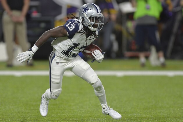 MINNEAPOLIS, MN - DECEMBER 1: Lucky Whitehead #13 of the Dallas Cowboys carries the ball during an NFL game against the Minnesota Vikings at U.S. Bank Stadium December 1, 2016 in Minneapolis, Minnesota.  (Photo by Tom Dahlin/Getty Images)