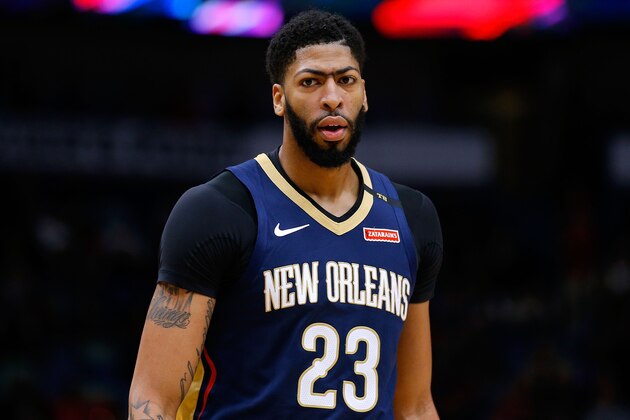 NEW ORLEANS, LOUISIANA - DECEMBER 28: Anthony Davis #23 of the New Orleans Pelicans reacts during a game against the Dallas Mavericks at the Smoothie King Center on December 28, 2018 in New Orleans, Louisiana. NOTE TO USER: User expressly acknowledges and agrees that, by downloading and or using this photograph, User is consenting to the terms and conditions of the Getty Images License Agreement.  (Photo by Jonathan Bachman/Getty Images)