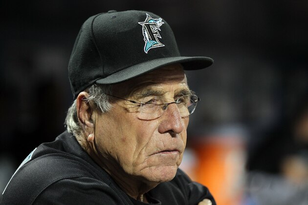 NEW YORK, NY - AUGUST 31:  Manager Jack McKeon of the Florida Marlins looks on against the New York Mets at Citi Field on August 31, 2011 in the Flushing neighborhood of the Queens borough of New York City. The Mets defeated the Marlins 3-2.  (Photo by Jim McIsaac/Getty Images)