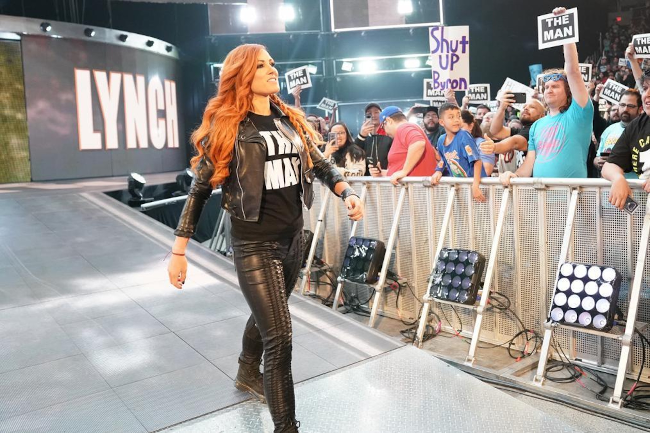 Becky Lynch walking to the ring.