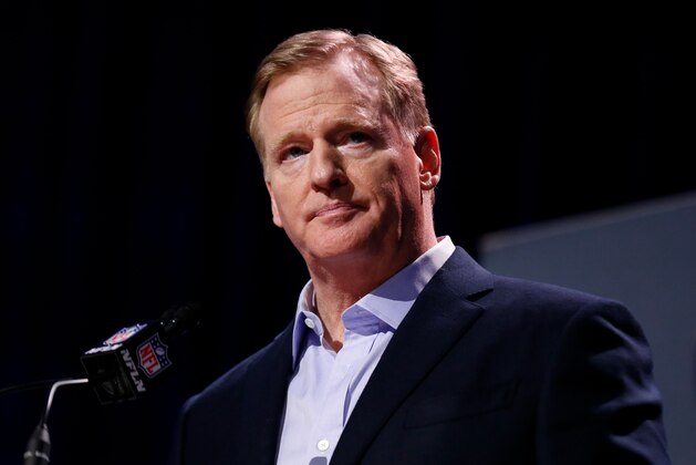ATLANTA, GA - JANUARY 30: NFL Commissioner Roger Goodell speaks during a press conference during Super Bowl LIII Week at the NFL Media Center inside the Georgia World Congress Center on January 30, 2019 in Atlanta, Georgia. (Photo by Mike Zarrilli/Getty Images) ATLANTA, GA - JANUARY 30: NFL Commissioner Roger Goodell speaks during a press conference during Super Bowl LIII Week at the NFL Media Center inside the Georgia World Congress Center on January 30, 2019 in Atlanta, Georgia. (Photo by Mike Zarrilli/Getty Images)