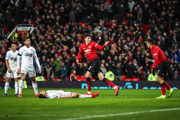 Manchester United's Victor Lindelof during the English Premier League soccer match between Manchester United and Wolverhampton Wanderers at Old Trafford stadium in Manchester, England, Saturday, Sept. 22, 2018. (AP Photo/Rui Vieira)