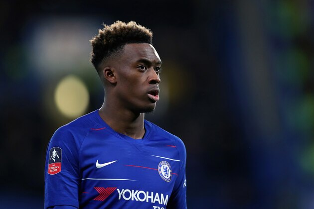 LONDON, ENGLAND - JANUARY 27:  Callum Hudson-Odoi of Chelsea during the FA Cup Fourth Round match between Chelsea and Sheffield Wednesday at Stamford Bridge on January 27, 2019 in London, United Kingdom. (Photo by Catherine Ivill/Getty Images)
