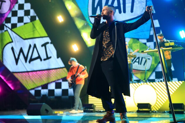 INGLEWOOD, CA - MARCH 11:  Adam Levine of Maroon 5 performs onstage during the 2018 iHeartRadio Music Awards which broadcasted live on TBS, TNT, and truTV at The Forum on March 11, 2018 in Inglewood, California.  (Photo by Christopher Polk/Getty Images for iHeartMedia)