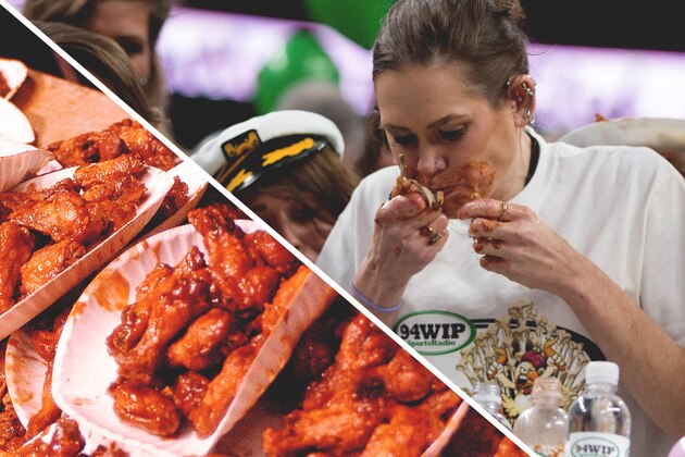 PHILADELPHIA, PA - FEBRUARY 5: Molly Schuyler reacts after winning Wing Bowl 24 on February 5, 2016 at the Wells Fargo Center, Pennsylvania. (Photo by Mitchell Leff/Getty Images)