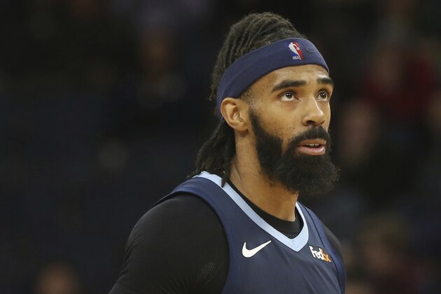 Memphis Grizzlies' Mike Conley plays against the Minnesota Timberwolves an NBA basketball game Wednesday, Jan. 30, 2019, in Minneapolis. (AP Photo/Jim Mone)