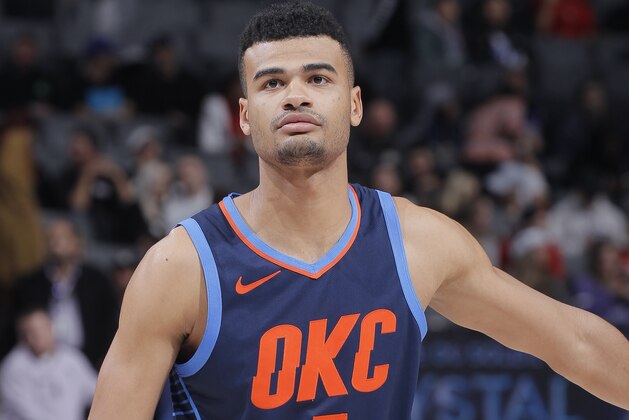 SACRAMENTO, CA - DECEMBER 19: Timothe Luwawu-Cabarrot #7 of the Oklahoma City Thunder looks on during the game against the Sacramento Kings on December 19, 2018 at Golden 1 Center in Sacramento, California. NOTE TO USER: User expressly acknowledges and agrees that, by downloading and or using this photograph, User is consenting to the terms and conditions of the Getty Images Agreement. Mandatory Copyright Notice: Copyright 2018 NBAE (Photo by Rocky Widner/NBAE via Getty Images)