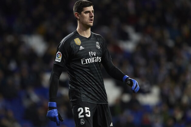 BARCELONA, SPAIN - JANUARY 27:  Thibaut Courtois of Real Madrid looks on during the La Liga match between RCD Espanyol and Real Madrid CF at RCDE Stadium on January 27, 2019 in Barcelona, Spain. (Photo by Quality Sport Images/Getty Images)