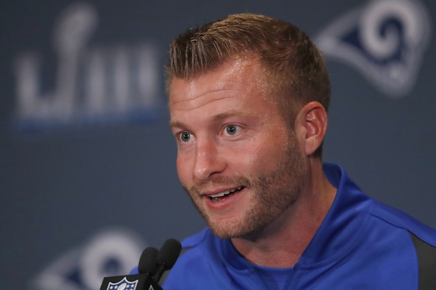 Los Angeles Rams head coach Sean McVay speaks during a news conference ahead of the NFL Super Bowl 53 football game against the New England Patriots Wednesday, Jan. 30, 2019, in Atlanta. (AP Photo/John Bazemore)