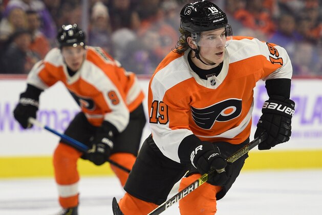 Philadelphia Flyers' Nolan Patrick in action during an NHL hockey game against the Ottawa Senators, Tuesday, Nov. 27, 2018, in Philadelphia. (AP Photo/Derik Hamilton)