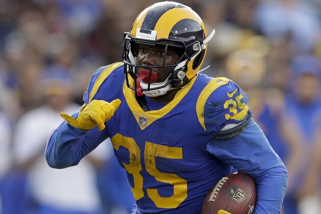 Los Angeles Rams running back C.J. Anderson runs against the San Francisco 49ers during the first half in an NFL football game Sunday, Dec. 30, 2018, in Los Angeles. (AP Photo/Marcio Jose Sanchez)
