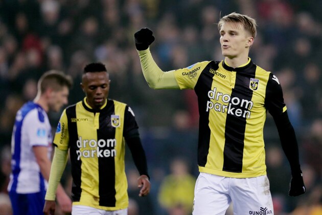 ARNHEM, NETHERLANDS - FEBRUARY 2: Martin Odegaard of Vitesse  during the Dutch Eredivisie  match between Vitesse v SC Heerenveen at the GelreDome on February 2, 2019 in Arnhem Netherlands (Photo by Broer van den Boom/Soccrates/Getty Images)