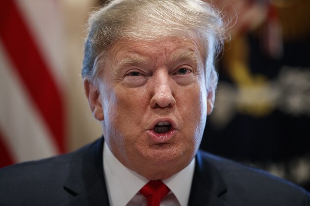 President Donald Trump speaks during an event on human trafficking in the Cabinet Room of the White House, Friday, Feb. 1, 2019, in Washington. (AP Photo/ Evan Vucci)