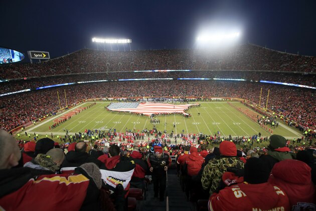 Before the AFC Championship NFL football game, Sunday, Jan. 20, 2019, in Kansas City, Mo. (AP Photo/Orlin Wagner)