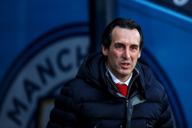 MANCHESTER, ENGLAND - FEBRUARY 03: Unai Emery the head coach / manager of Arsenal during the Premier League match between Manchester City and Arsenal FC at Etihad Stadium on February 3, 2019 in Manchester, United Kingdom. (Photo by Robbie Jay Barratt - AMA/Getty Images)