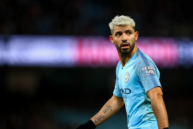 MANCHESTER, ENGLAND - FEBRUARY 03: Sergio Aguero of Manchester City during the Premier League match between Manchester City and Arsenal FC at Etihad Stadium on February 3, 2019 in Manchester, United Kingdom. (Photo by Robbie Jay Barratt - AMA/Getty Images)