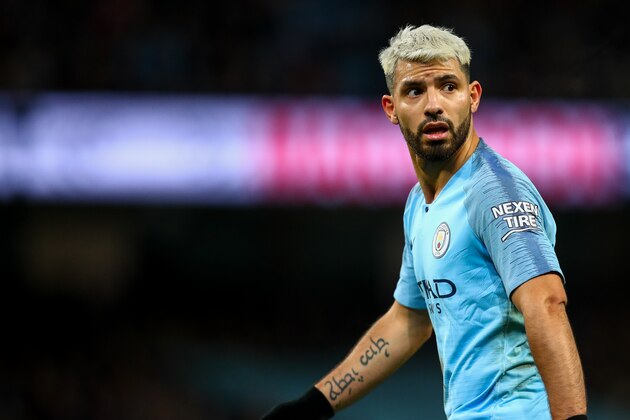 MANCHESTER, ENGLAND - FEBRUARY 03: Sergio Aguero of Manchester City during the Premier League match between Manchester City and Arsenal FC at Etihad Stadium on February 3, 2019 in Manchester, United Kingdom. (Photo by Robbie Jay Barratt - AMA/Getty Images)