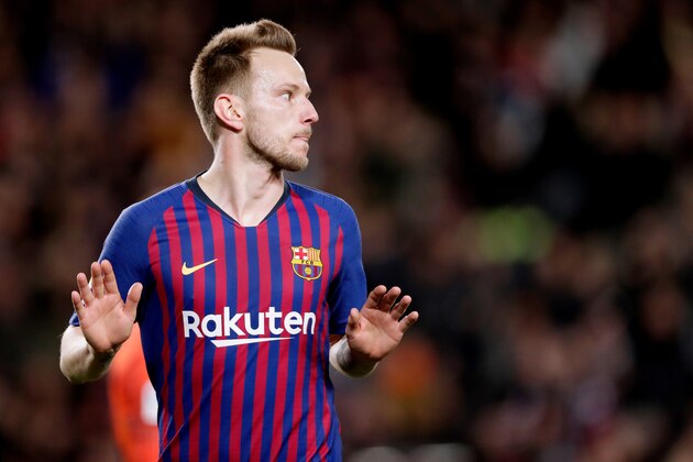 BARCELONA, SPAIN - JANUARY 30: Ivan Rakitic of FC Barcelona celebrate during the Spanish Copa del Rey  match between FC Barcelona v Sevilla at the Camp Nou on January 30, 2019 in Barcelona Spain (Photo by Jeroen Meuwsen/Soccrates/Getty Images)