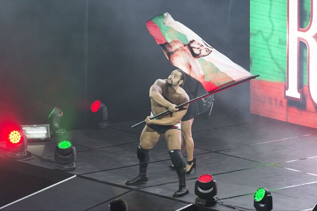 COLOGNE, GERMANY - FEBRUARY 11: Rusev during WWE Road to WrestleMania at the Lanxess Arena on February 11, 2016 in Cologne, Germany. (Photo by Marc Pfitzenreuter/Getty Images)