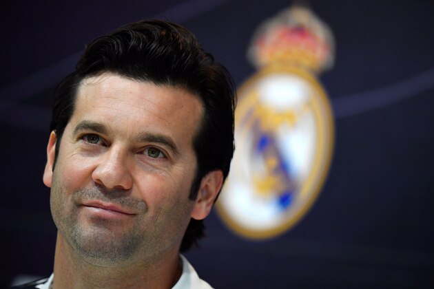 Real Madrid's Argentinian coach Santiago Solari holds a press conference at the club's training ground in the outskirts of Madrid on February 5, 2019 on the eve of the Copa del Rey semi-final football match between Barcelona and Real Madrid. (Photo by GABRIEL BOUYS / AFP)        (Photo credit should read GABRIEL BOUYS/AFP/Getty Images)