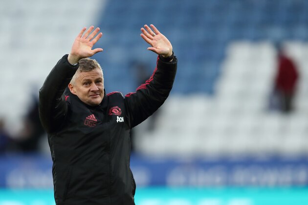 LEICESTER, ENGLAND - FEBRUARY 03: Manchester United Manager \ Head Coach Ole Gunnar Solskjaer at full time of the Premier League match between Leicester City and Manchester United at The King Power Stadium on February 3, 2019 in Leicester, United Kingdom. (Photo by James Williamson - AMA/Getty Images)