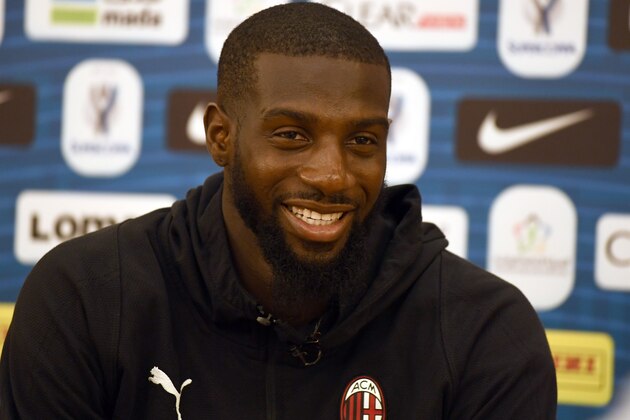JEDDAH, SAUDI ARABIA - JANUARY 13:  Tiémoué Bakayoko of AC Milan speaks with the media before the Italian Supercup between Juventus FC and AC Milan on January 13, 2019 in Jeddah, Saudi Arabia.  (Photo by Claudio Villa/Getty Images for Lega Serie A)