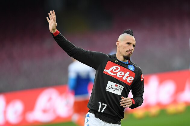 NAPLES, ITALY - DECEMBER 22:  Marek Hamsik of SSC Napoli in action during the Serie A match between SSC Napoli and Spal at Stadio San Paolo on December 22, 2018 in Naples, Italy.  (Photo by Francesco Pecoraro/Getty Images)