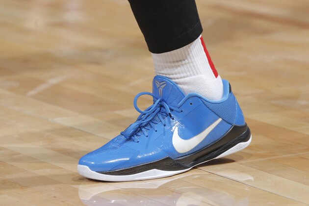 SACRAMENTO, CA -FEBRUARY 6: Sneakers of PJ Tucker #17 of the Houston Rockets seen prior to the game against the Sacramento Kings on February 6, 2018 at Golden 1 Center in Sacramento, California. NOTE TO USER: User expressly acknowledges and agrees that, by downloading and or using this Photograph, user is consenting to the terms and conditions of the Getty Images License Agreement. Mandatory Copyright Notice: Copyright 2018 NBAE (Photo by Rocky Widner/NBAE via Getty Images)