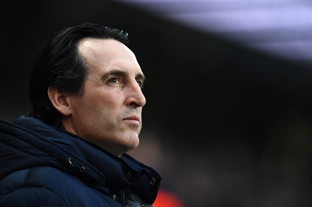MANCHESTER, ENGLAND - FEBRUARY 03: Unai Emery of Arsenal looks on before the Premier League match between Manchester City and Arsenal FC at Etihad Stadium on February 03, 2019 in Manchester, United Kingdom. (Photo by Clive Mason/Getty Images)