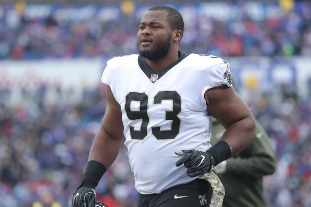 BUFFALO, NY - NOVEMBER 12: David Onyemata #93 of the New Orleans Saints during NFL game action against the Buffalo Bills at New Era Field on November 12, 2017 in Buffalo, New York. (Photo by Tom Szczerbowski/Getty Images) BUFFALO, NY - NOVEMBER 12: David Onyemata #93 of the New Orleans Saints during NFL game action against the Buffalo Bills at New Era Field on November 12, 2017 in Buffalo, New York. (Photo by Tom Szczerbowski/Getty Images)