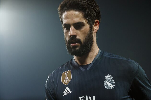 Real Madrid's Isco Alarcon looks on during a Spanish Copa del Rey soccer match between Leganes and Real Madrid at the Butarque stadium in Leganes, Spain, Wednesday, Jan. 16, 2019. (AP Photo/Valentina Angela)