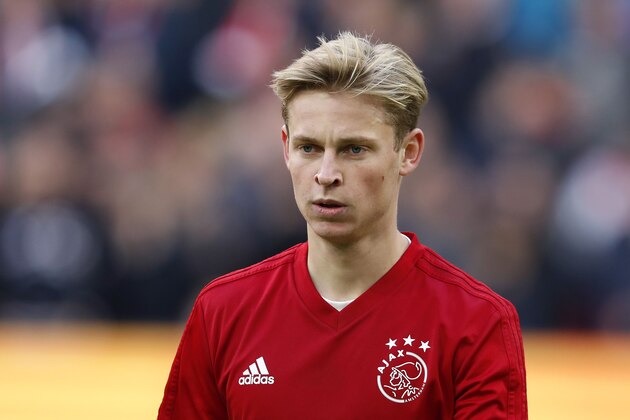 Frenkie de Jong of Ajax during the Dutch Eredivisie match between Ajax Amsterdam and Feyenoord Rotterdam at the Johan Cruijff Arena on October 28, 2018 in Amsterdam, The Netherlands(Photo by VI Images via Getty Images)
