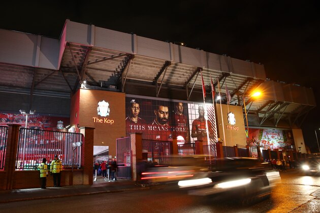 LIVERPOOL, ENGLAND - JANUARY 30:  General view outside the stadium prior to the Premier League match between Liverpool FC and Leicester City at Anfield on January 30, 2019 in Liverpool, United Kingdom.  (Photo by Clive Brunskill/Getty Images)