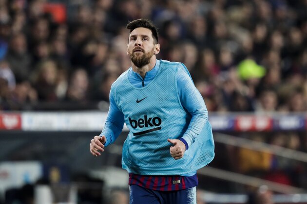 BARCELONA, SPAIN - FEBRUARY 6: Lionel Messi of FC Barcelona during the Spanish Copa del Rey  match between FC Barcelona v Real Madrid at the Camp Nou on February 6, 2019 in Barcelona Spain (Photo by David S. Bustamante/Soccrates/Getty Images)