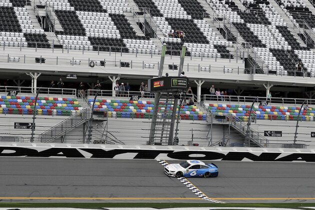 Ryan Newman (6) runs laps during NASCAR auto race practice at Daytona International Speedway, Saturday, Feb. 9, 2019, in Daytona Beach, Fla. (AP Photo/John Raoux)
